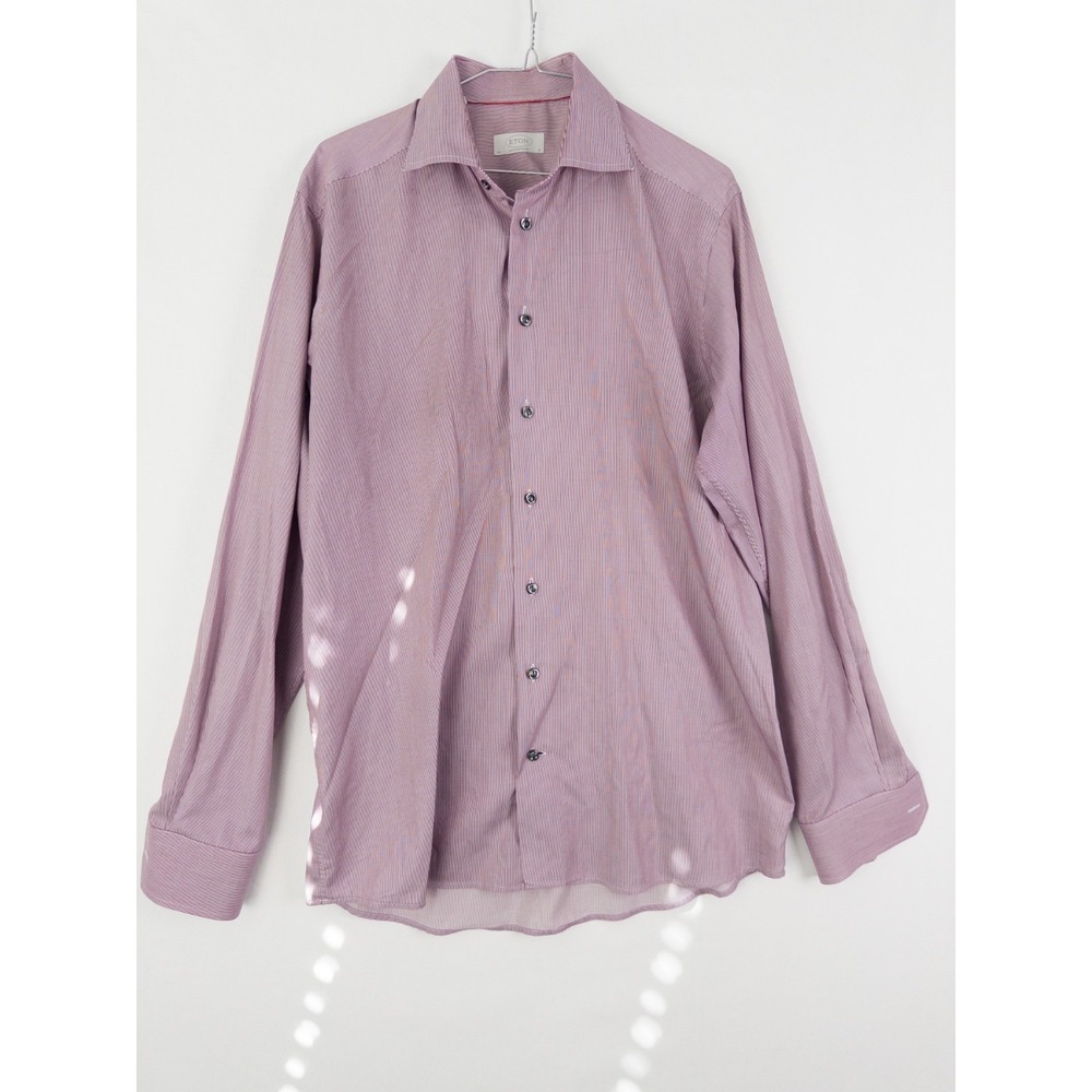 ETON Contemporary Shirt‎ Mens 41 16 Striped Button Up Casual Cotton Dress